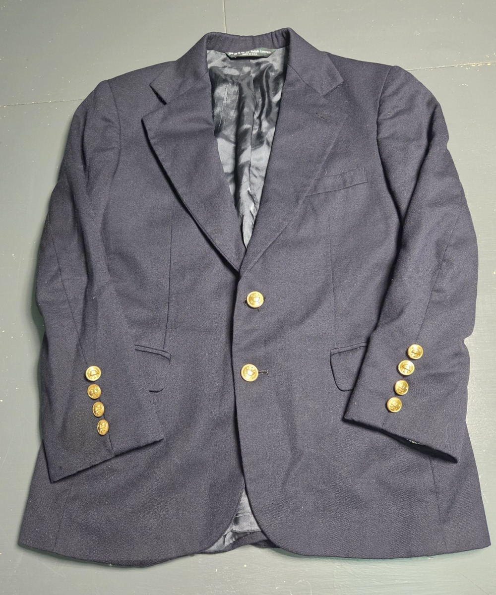 Vintage Polo Ralph Lauren Navy Blazer Made In USA Women’s Wool